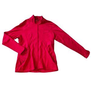 Athleta Red Half Zip Long Sleeve Pullover Shirt Women's Size XL 1605